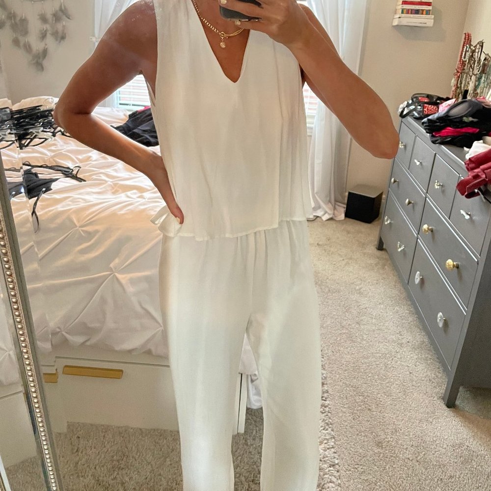 Cupcakes & cashmere open back jumpsuit